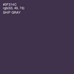 #3F314C - Ship Gray Color Image